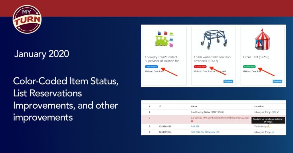 January 2020 updates Color-coded statuses, list reservation updates