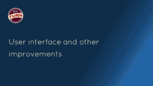 User interface and other improvements