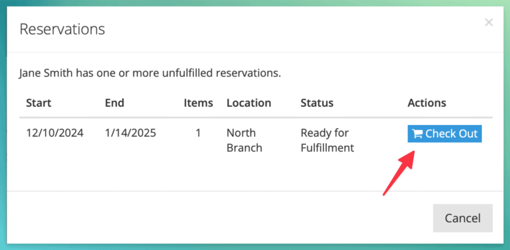 Image of a pop-up showing an upciming resrevation with an "add to cart" button highlighted.
